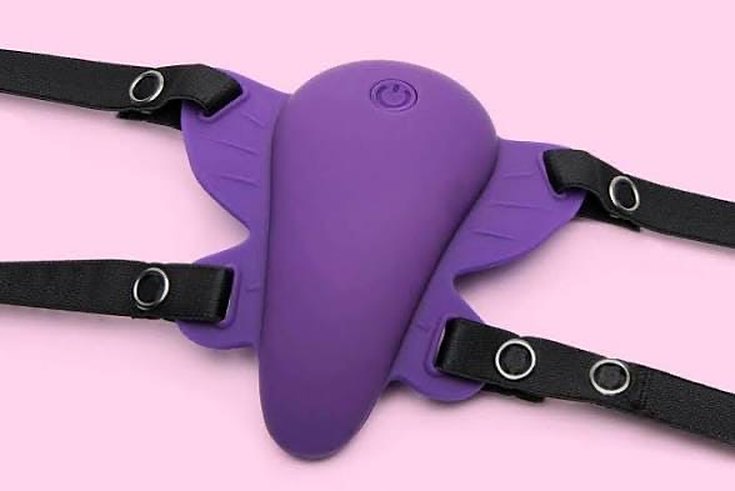 Purple wearable butterfly vibrator